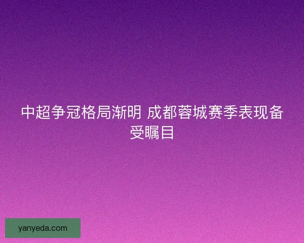 中超争冠格局渐明 成都蓉城赛季表现备受瞩目