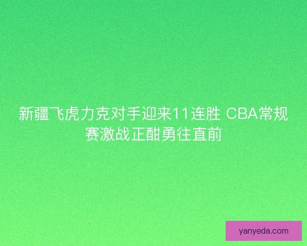 新疆飞虎力克对手迎来11连胜 CBA常规赛激战正酣勇往直前 新疆飞虎力克对手迎来11连胜 CBA常规赛激战正酣勇往直前